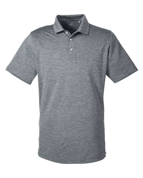 Quiet Shade - Men's Icon Heather Polo Puma Golf Men's Icon Heather Polo in Quiet Shade, front view