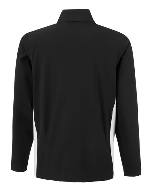 Black/ White - Under Armour 1390159 Men's Jacket with Custom Embroidery Under Armour Men's Rival Stretch Jacket in Black/White, back view