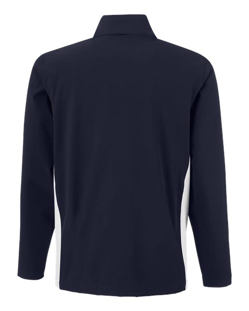 Midnight Navy/ White - Under Armour 1390159 Men's Jacket with Custom Embroidery Under Armour Men's Rival Stretch Jacket in Midnight Navy/White, back view