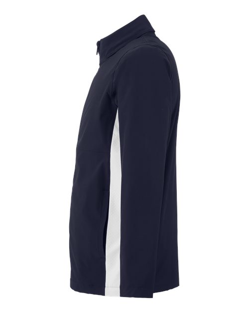 Midnight Navy/ White - Under Armour 1390159 Men's Jacket with Custom Embroidery Under Armour Men's Rival Stretch Jacket in Midnight Navy/White, side view