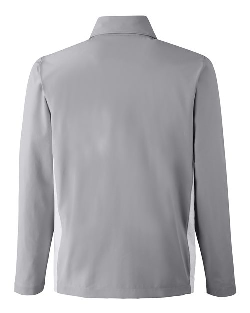 Mod Grey/ White - Under Armour 1390159 Men's Jacket with Custom Embroidery Under Armour Men's Rival Stretch Jacket in Mod Grey/White, back view