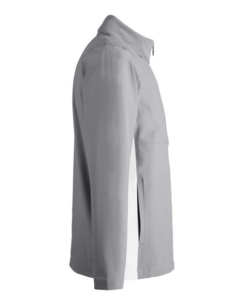 Mod Grey/ White - Under Armour 1390159 Men's Jacket with Custom Embroidery Under Armour Men's Rival Stretch Jacket in Mod Grey/White, side view