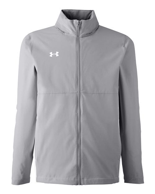 Mod Grey/ White - Men's Rival Stretch Jacket Under Armour Men's Rival Stretch Jacket in Mod Grey/White, front view