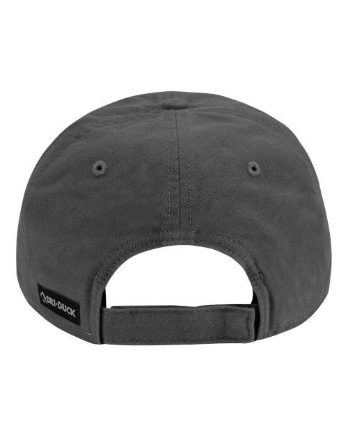 Charcoal/ Black - DRI DUCK 3205 Truman Cap with Embroidered Company Logo DRI DUCK Truman Cap in Charcoal/Black, back view