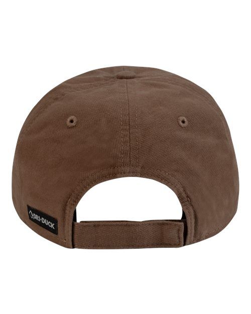 Field Khaki/ Black - DRI DUCK 3205 Truman Cap with Embroidered Company Logo DRI DUCK Truman Cap in Field Khaki/Black, back view