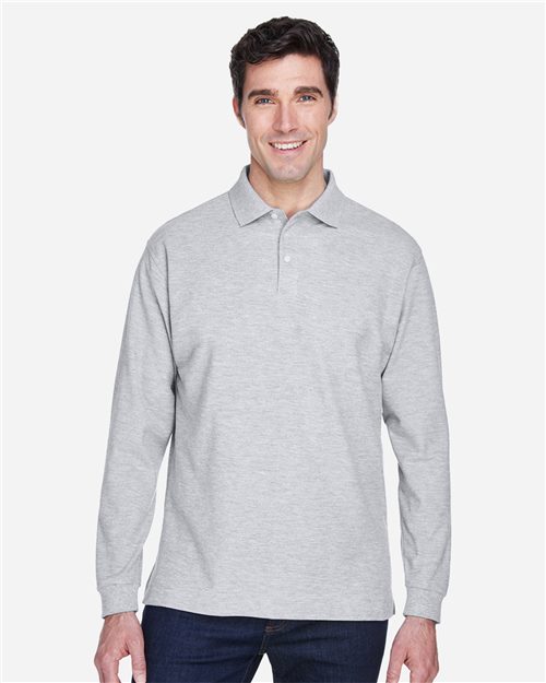 Devon & Jones D110 Men's Long Sleeve Polo with Company Logo Devon & Jones Men’s Long Sleeve Polo