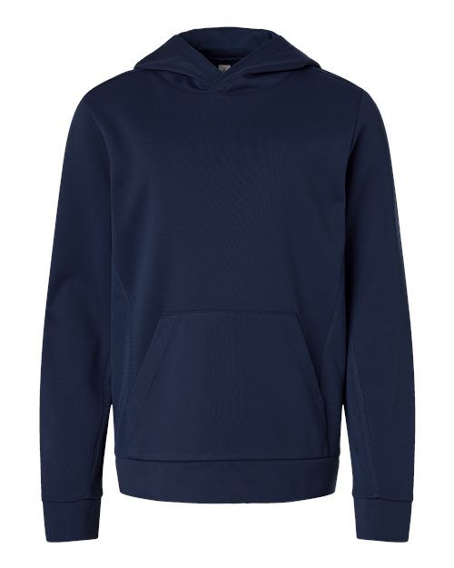 Sport Dark Navy - Youth Squad Hooded Tech Fleece Pullover Team 365 Youth Squad Hooded Tech Fleece Pullover in Sport Dark Navy, front view