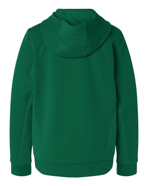 Sport Forest - Team 365 Squad Hooded Tech Fleece Pullover with Custom Logo Team 365 Youth Squad Hooded Tech Fleece Pullover in Sport Forest, back view