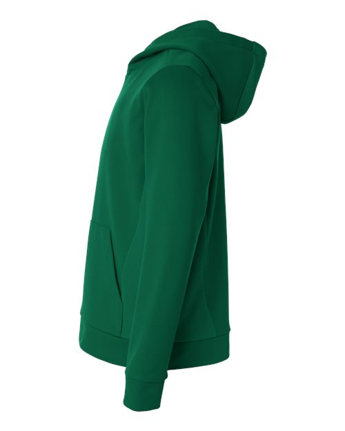 Sport Forest - Team 365 Squad Hooded Tech Fleece Pullover with Custom Logo Team 365 Youth Squad Hooded Tech Fleece Pullover in Sport Forest, side view