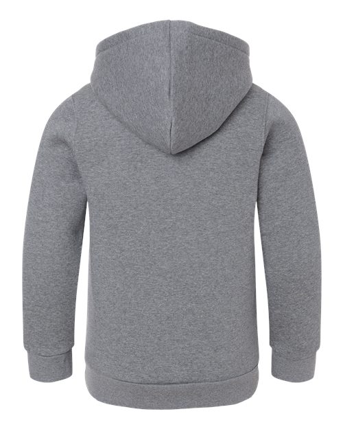 Pitch Grey Medium Heather/ White - Under Armour 6014162 Youth Hoodie with Logo Embroidery Under Armour Youth Team Icon Fleece Hooded Sweatshirt in Pitch Grey Medium Heather/White, back view