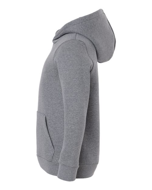 Pitch Grey Medium Heather/ White - Under Armour 6014162 Youth Hoodie with Logo Embroidery Under Armour Youth Team Icon Fleece Hooded Sweatshirt in Pitch Grey Medium Heather/White, side view