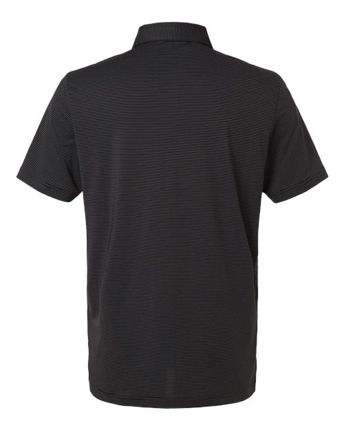 Carbon/ Black - Adidas A2026 Polo with Custom Company Logo Embroidery Adidas Men's Ultimate365 Pencil Stripe Climacool Polo in Carbon/Black, back view