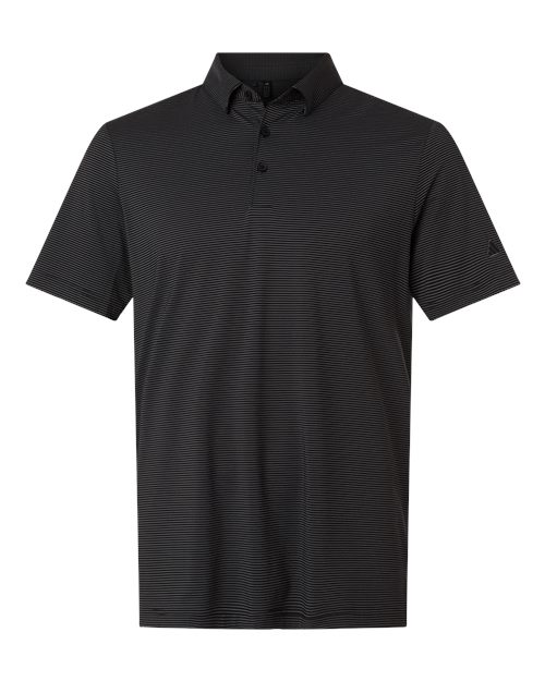 Carbon/ Black - Men's Ultimate365 Pencil Stripe Climacool Polo Adidas Men's Ultimate365 Pencil Stripe Climacool Polo in Carbon/Black, front view