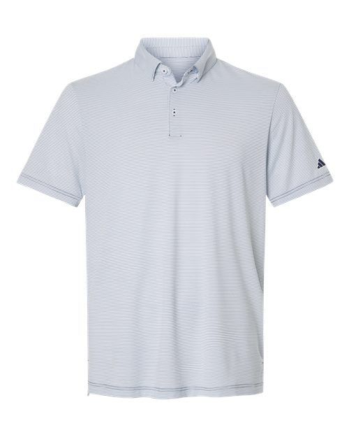 White/ Collegiate Navy - Men's Ultimate365 Pencil Stripe Climacool Polo Adidas Men's Ultimate365 Pencil Stripe Climacool Polo in White/Collegiate Navy, front view