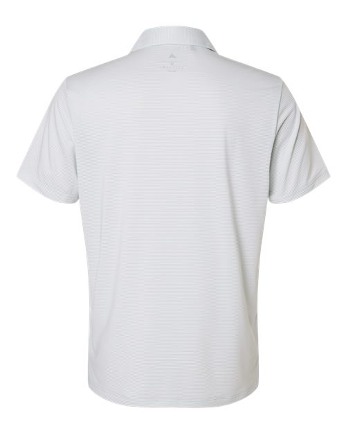 White/ Wonder Sage - Adidas A2026 Polo with Custom Company Logo Embroidery Adidas Men's Ultimate365 Pencil Stripe Climacool Polo in White/Wonder Sage, back view