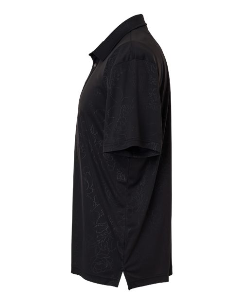 Black - Swannies SW5100 Polo with Custom Company Logo Embroidery Swannies Men's Ehrman Polo in Black, side view