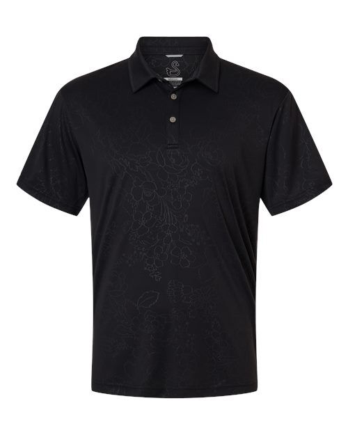 Black - Men's Ehrman Polo Swannies Men's Ehrman Polo in Black, front view