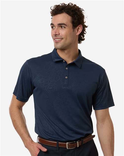 Navy - Swannies SW5100 Polo with Custom Company Logo Embroidery Swannies Men's Ehrman Polo in Navy, front view on model