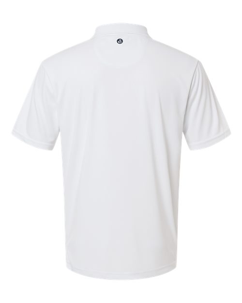 White - Swannies SW5100 Polo with Custom Company Logo Embroidery Swannies Men's Ehrman Polo in White, back view