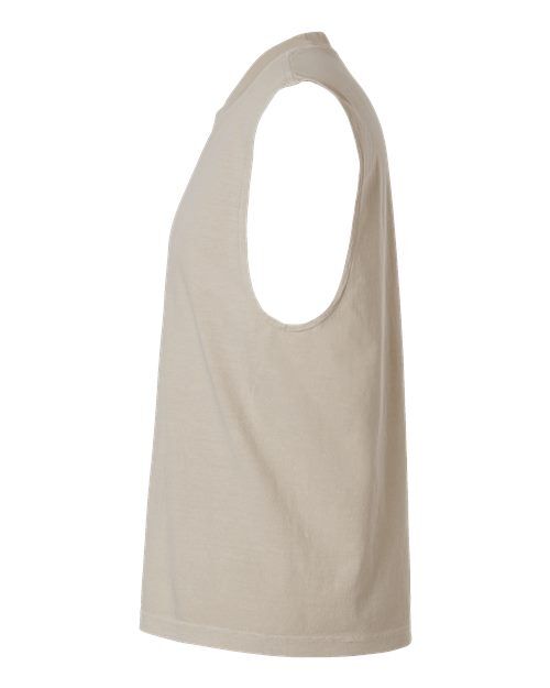 Faded Bone - American Apparel 207GD Boxy Muscle Tee with Custom Print American Apparel Unisex Heavyweight Cotton Garment-Dyed Boxy Muscle Tee in Faded Bone, side view
