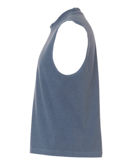Faded Navy - American Apparel 207GD Boxy Muscle Tee with Custom Print American Apparel Unisex Heavyweight Cotton Garment-Dyed Boxy Muscle Tee in Faded Navy, side view