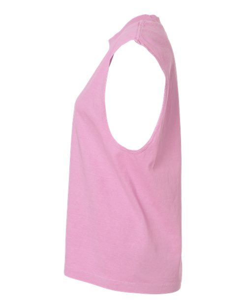Faded Powder Pink - American Apparel 207GD Boxy Muscle Tee with Custom Print American Apparel Unisex Heavyweight Cotton Garment-Dyed Boxy Muscle Tee in Faded Powder Pink, side view
