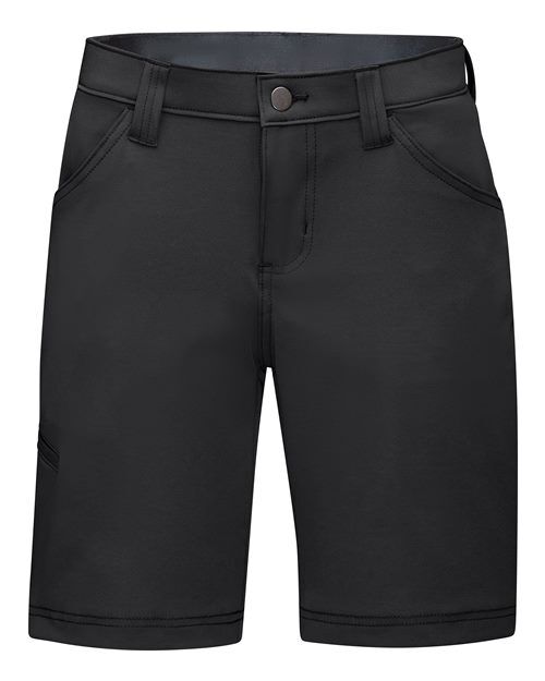 Black - Women's Extended Sizes Cooling Work Shorts Red Kap Women's Extended Sizes Cooling Work Shorts in Black, front view