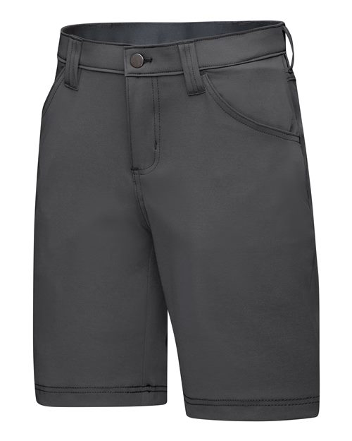 Carbon - Red Kap Work Shorts with Your Company Logo Workwear Red Kap Women's Extended Sizes Cooling Work Shorts in Carbon, side view