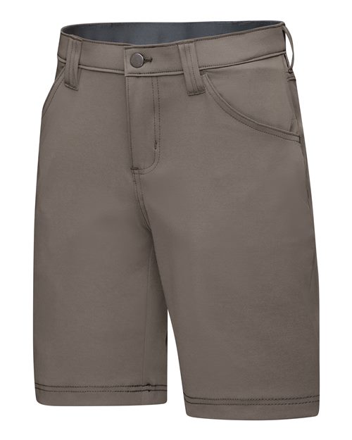 Taupe - Red Kap Work Shorts with Your Company Logo Workwear Red Kap Women's Extended Sizes Cooling Work Shorts in Taupe, side view