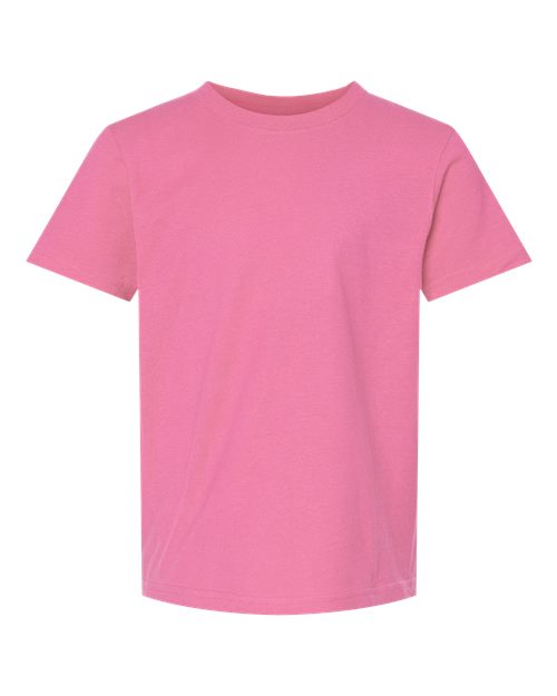 Azalea - Youth ACE Cotton T-Shirt M&O Youth ACE Cotton Tee in Azalea, front view