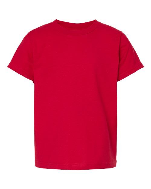 Deep Red - Youth ACE Cotton T-Shirt M&O Youth ACE Cotton Tee in Deep Red, front view