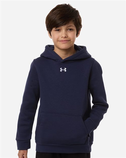 Under Armour 6014162 Youth Hoodie with Logo Embroidery Under Armour Youth Team Icon Fleece Hooded Sweatshirt