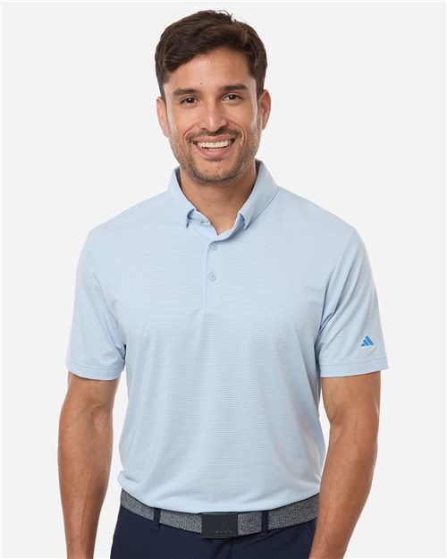 Adidas A2026 Polo with Custom Company Logo Embroidery Adidas Men's Ultimate365 Pencil Stripe Climacool Polo