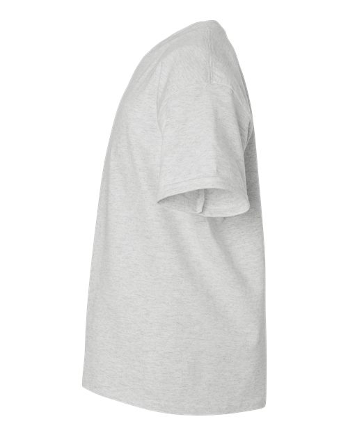 Ash - Gildan Youth Ultra Cotton® T-Shirt with Custom Printing Gildan Youth Ultra Cotton® T-Shirt in Ash, side view