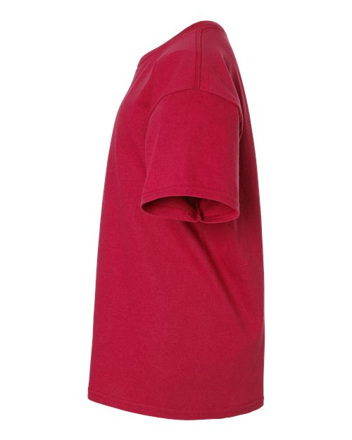 Cherry Red - Gildan Youth Ultra Cotton® T-Shirt with Custom Printing Gildan Youth Ultra Cotton® T-Shirt in Cherry Red, side view