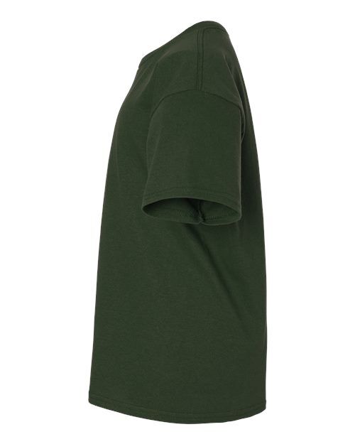 Forest Green - Gildan Youth Ultra Cotton® T-Shirt with Custom Printing Gildan Youth Ultra Cotton® T-Shirt in Forest Green, side view