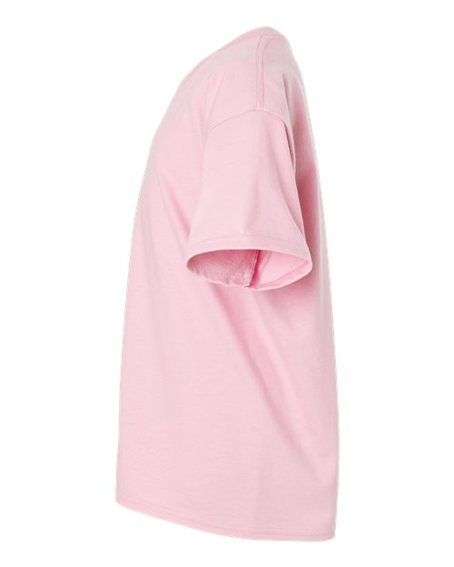 Light Pink - Gildan Youth Ultra Cotton® T-Shirt with Custom Printing Gildan Youth Ultra Cotton® T-Shirt in Light Pink, side view