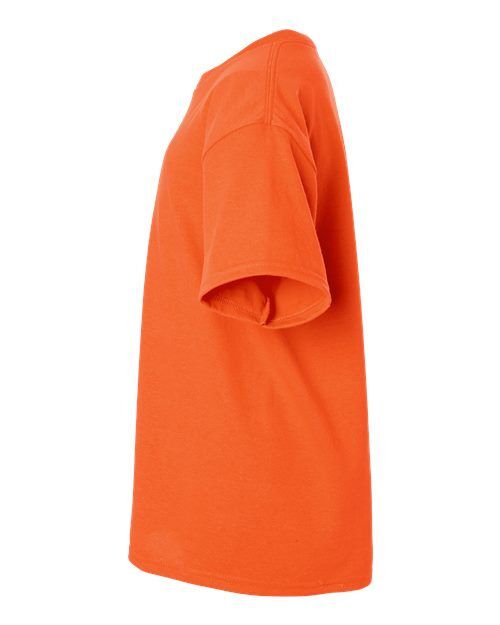 Orange - Gildan Youth Ultra Cotton® T-Shirt with Custom Printing Gildan Youth Ultra Cotton® T-Shirt in Orange, side view