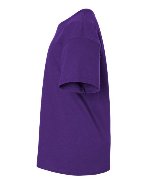 Purple - Gildan Youth Ultra Cotton® T-Shirt with Custom Printing Gildan Youth Ultra Cotton® T-Shirt in Purple, side view