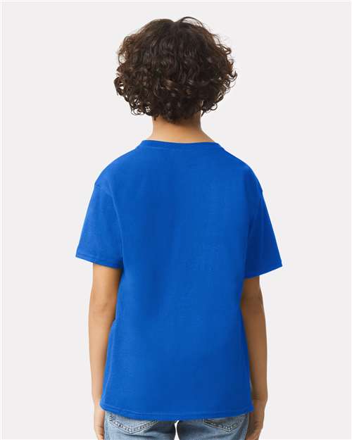 Royal - Gildan Youth Ultra Cotton® T-Shirt with Custom Printing Gildan Youth Ultra Cotton® T-Shirt in Royal, back view on model