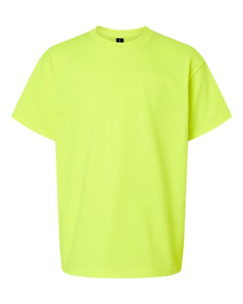 Safety Green - Youth Ultra Cotton® T-Shirt Gildan Youth Ultra Cotton® T-Shirt in Safety Green, front view