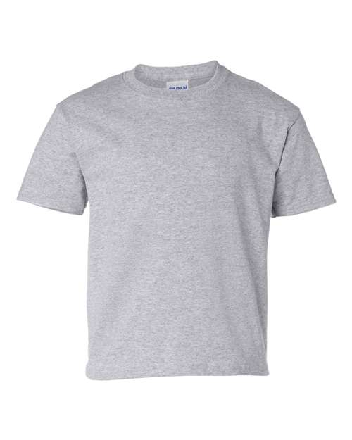 Sport Grey - Youth Ultra Cotton® T-Shirt Gildan Youth Ultra Cotton® T-Shirt in Sport Grey, front view