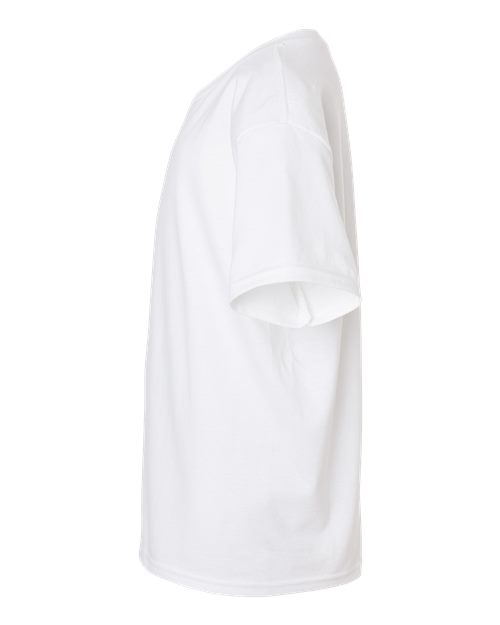 White - Gildan Youth Ultra Cotton® T-Shirt with Custom Printing Gildan Youth Ultra Cotton® T-Shirt in White, side view
