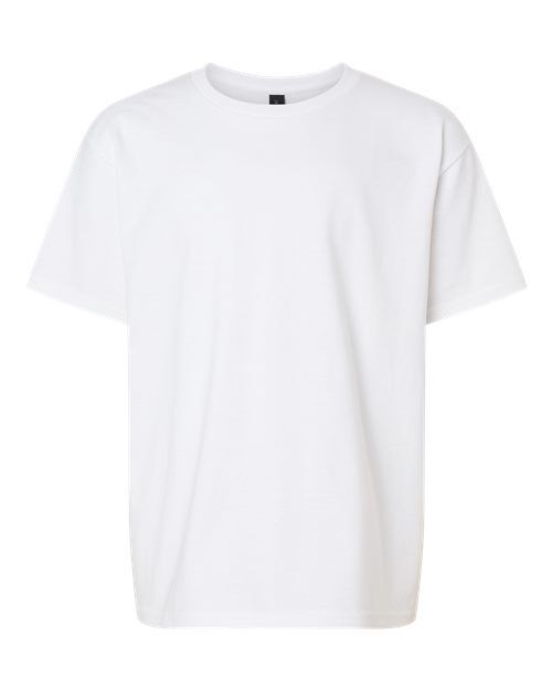 White - Youth Ultra Cotton® T-Shirt Gildan Youth Ultra Cotton® T-Shirt in White, front view