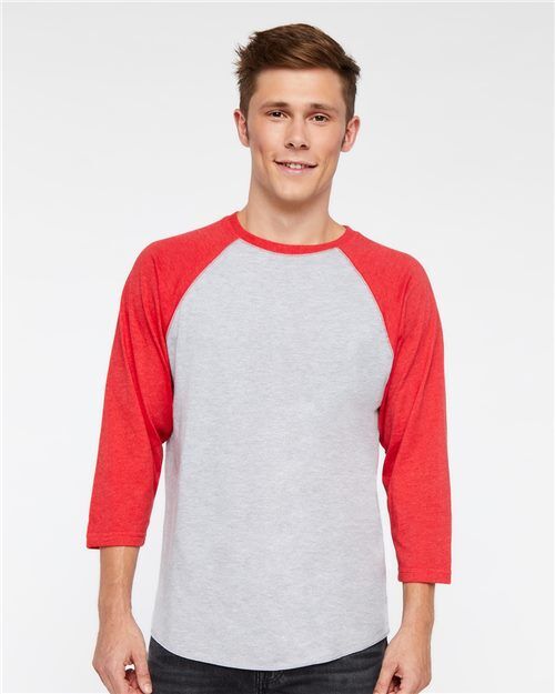 LAT 6930 Baseball Three-Quarter Sleeve Tee with Your Logo LAT Unisex Baseball Fine Jersey Three-Quarter Sleeve Tee
