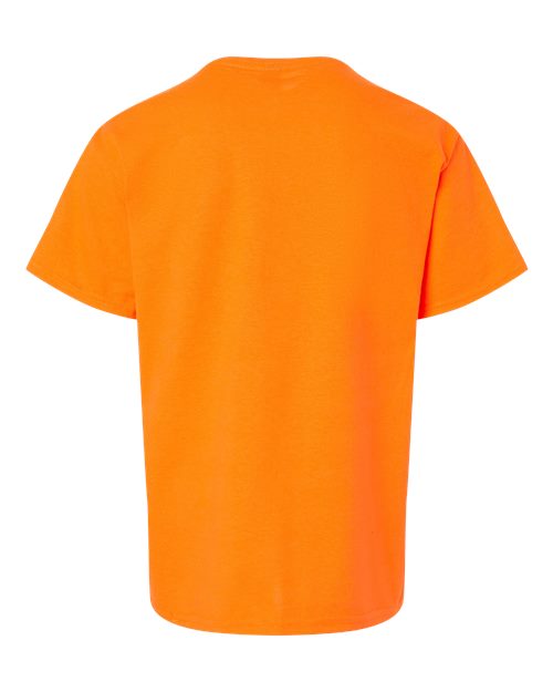 Safety Orange - Gildan Youth Ultra Cotton® T-Shirt with Custom Printing Gildan Youth Ultra Cotton® T-Shirt in Safety Orange, back view