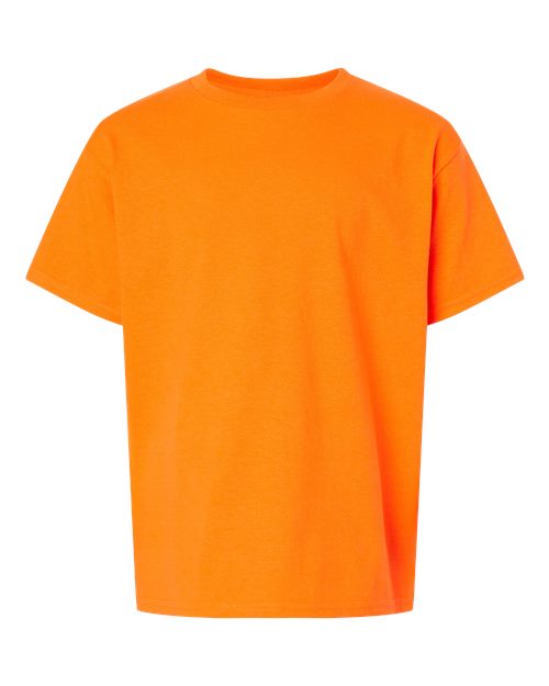Safety Orange - Youth Ultra Cotton® T-Shirt Gildan Youth Ultra Cotton® T-Shirt in Safety Orange, front view