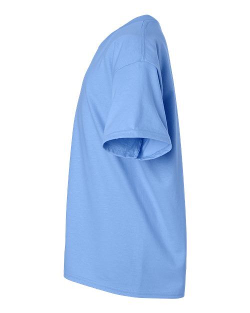 Carolina Blue - Gildan Youth Ultra Cotton® T-Shirt with Custom Printing Gildan Youth Ultra Cotton® T-Shirt in Carolina Blue, side view