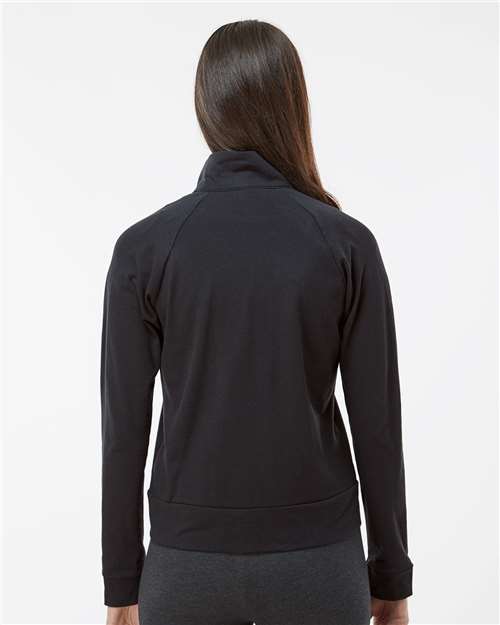 Black - Boxercraft Full-Zip Practice Jacket with Company Logo Boxercraft Women’s Full-Zip Practice Jacket in Black, back view on model