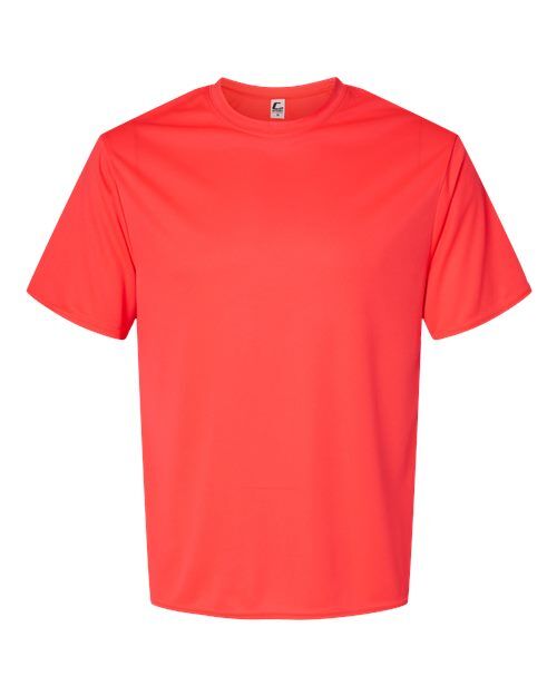 Hot Coral - Unisex Performance T-Shirt C2 Sport Performance Tee in Hot Coral, front view